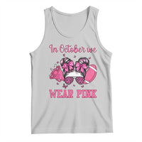 In October We Wear Pink Football Tank Top Funny Football Awareness Gift - Wonder Print Shop