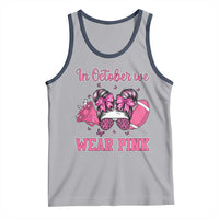 In October We Wear Pink Football Tank Top Funny Football Awareness Gift - Wonder Print Shop