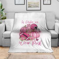 Football Breast Cancer Awareness Throw Blanket In October We Wear Pink Gift - Wonder Print Shop