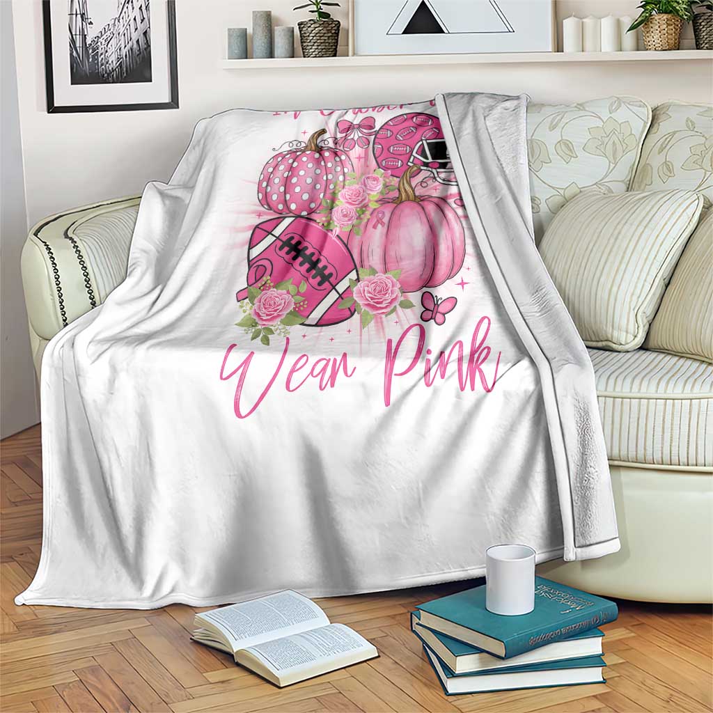 Football Breast Cancer Awareness Throw Blanket In October We Wear Pink Gift - Wonder Print Shop