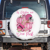 Football Breast Cancer Awareness Spare Tire Cover In October We Wear Pink Gift - Wonder Print Shop