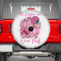 Football Breast Cancer Awareness Spare Tire Cover In October We Wear Pink Gift - Wonder Print Shop