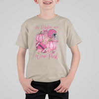 Football Breast Cancer Awareness T Shirt For Kid In October We Wear Pink Gift - Wonder Print Shop
