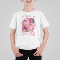Football Breast Cancer Awareness T Shirt For Kid In October We Wear Pink Gift - Wonder Print Shop