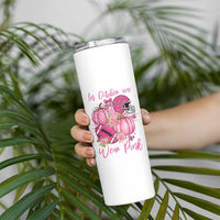 Football Breast Cancer Awareness Skinny Tumbler In October We Wear Pink Gift