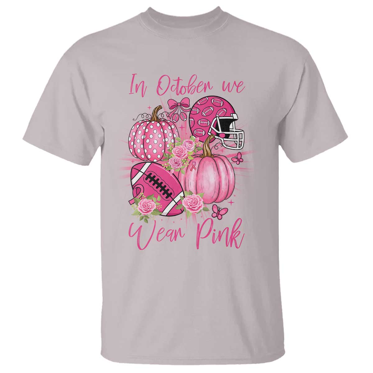 Football Breast Cancer Awareness T Shirt In October We Wear Pink Gift - Wonder Print Shop