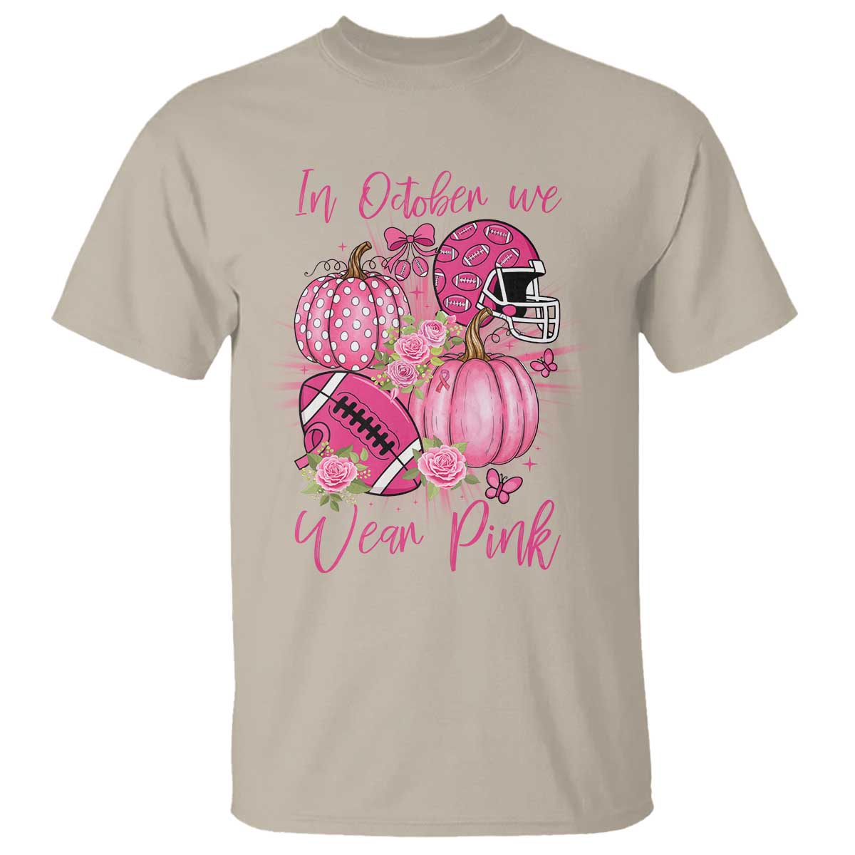 Football Breast Cancer Awareness T Shirt In October We Wear Pink Gift - Wonder Print Shop