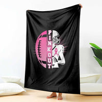 Pink Out Game Day Football Throw Blanket Breast Cancer Support - Wonder Print Shop