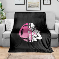 Pink Out Game Day Football Throw Blanket Breast Cancer Support - Wonder Print Shop