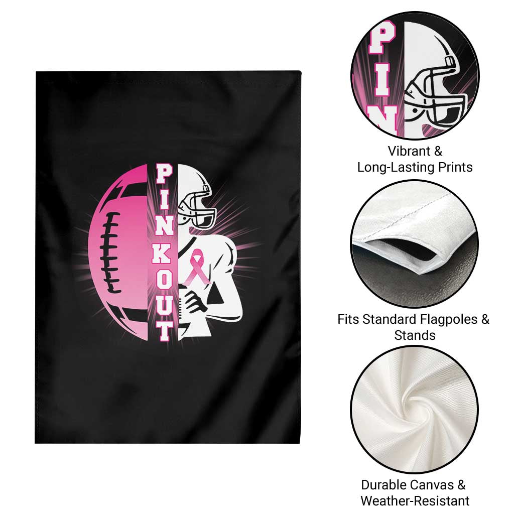 Pink Out Game Day Football Garden Flag Breast Cancer Support - Wonder Print Shop