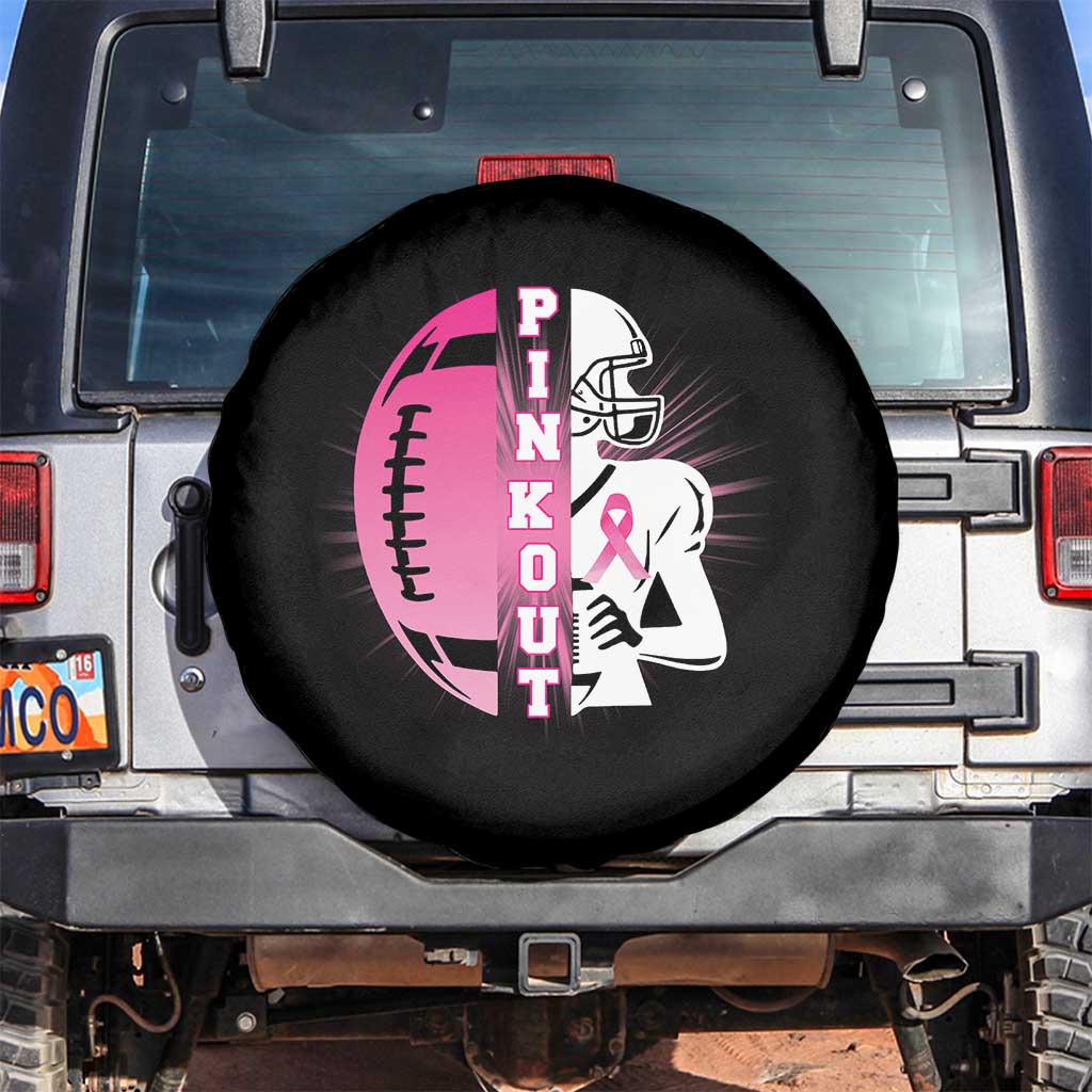 Pink Out Game Day Football Spare Tire Cover Breast Cancer Support - Wonder Print Shop