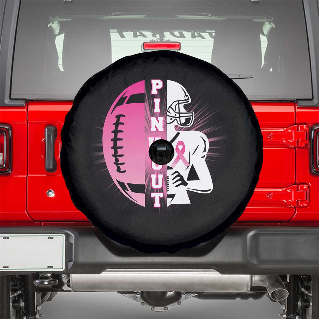 Pink Out Game Day Football Spare Tire Cover Breast Cancer Support - Wonder Print Shop