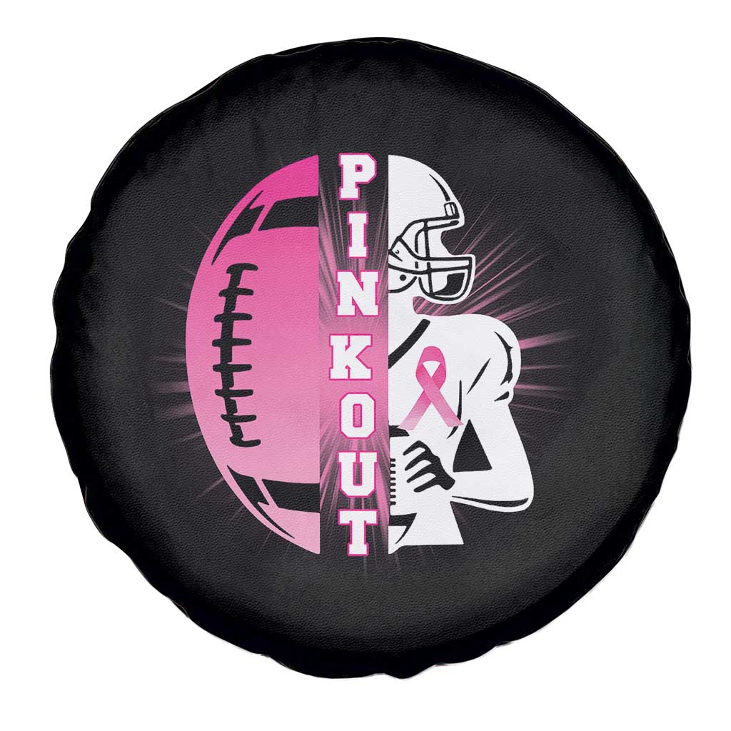 Pink Out Game Day Football Spare Tire Cover Breast Cancer Support - Wonder Print Shop
