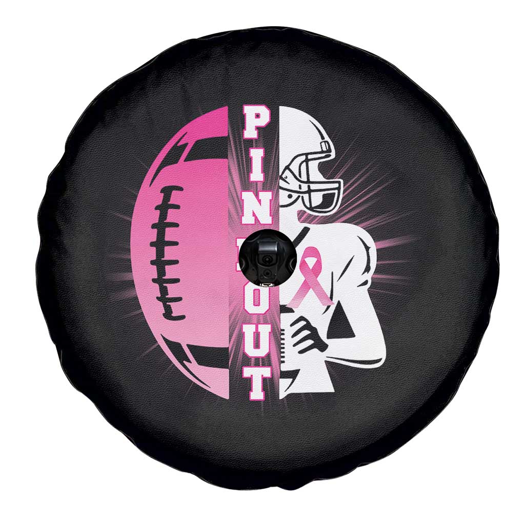 Pink Out Game Day Football Spare Tire Cover Breast Cancer Support - Wonder Print Shop