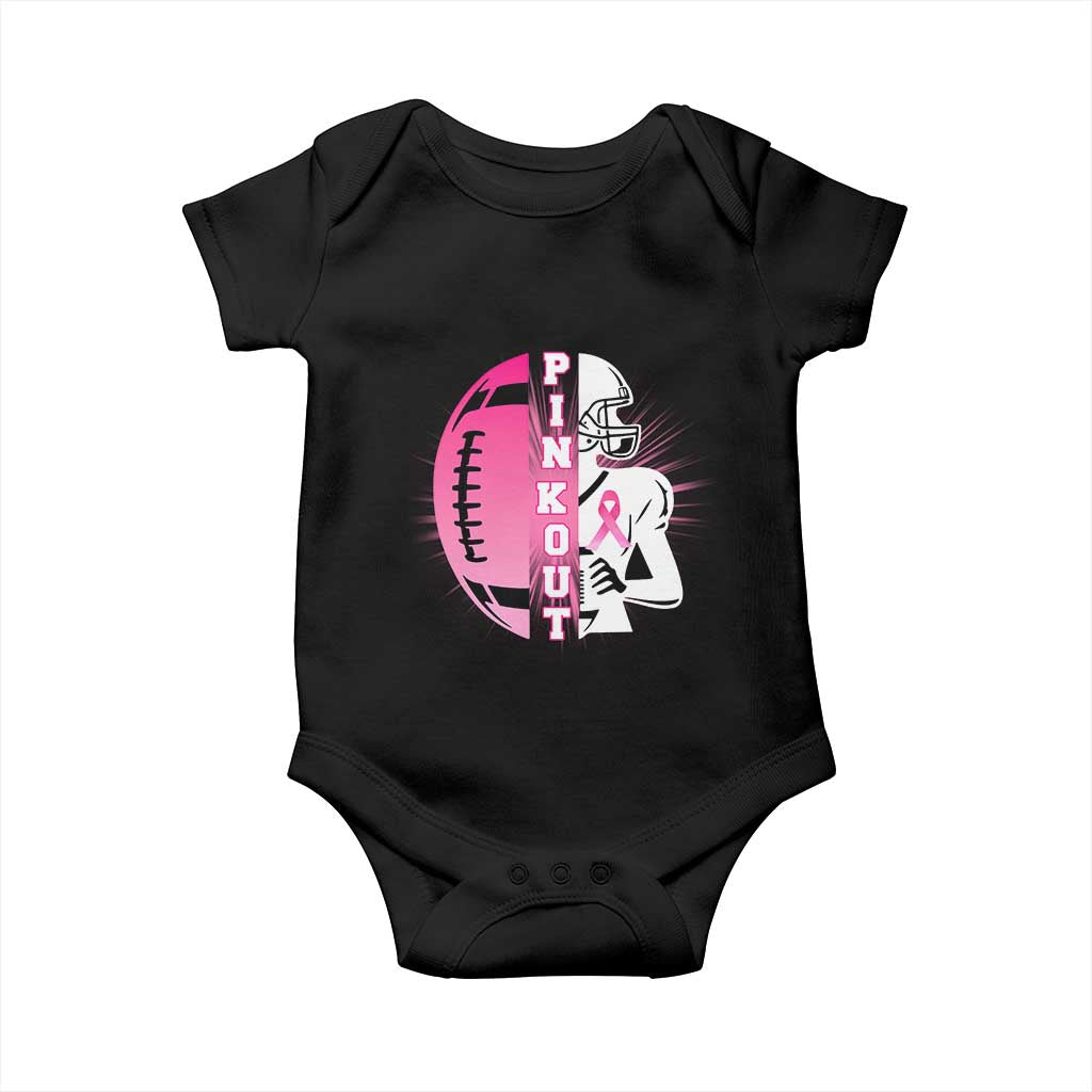 Pink Out Game Day Football Baby Onesie Breast Cancer Support - Wonder Print Shop