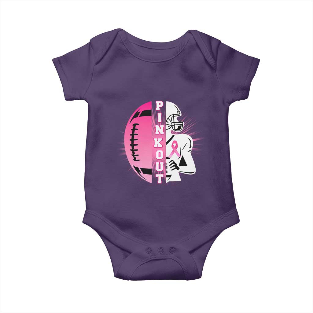 Pink Out Game Day Football Baby Onesie Breast Cancer Support - Wonder Print Shop