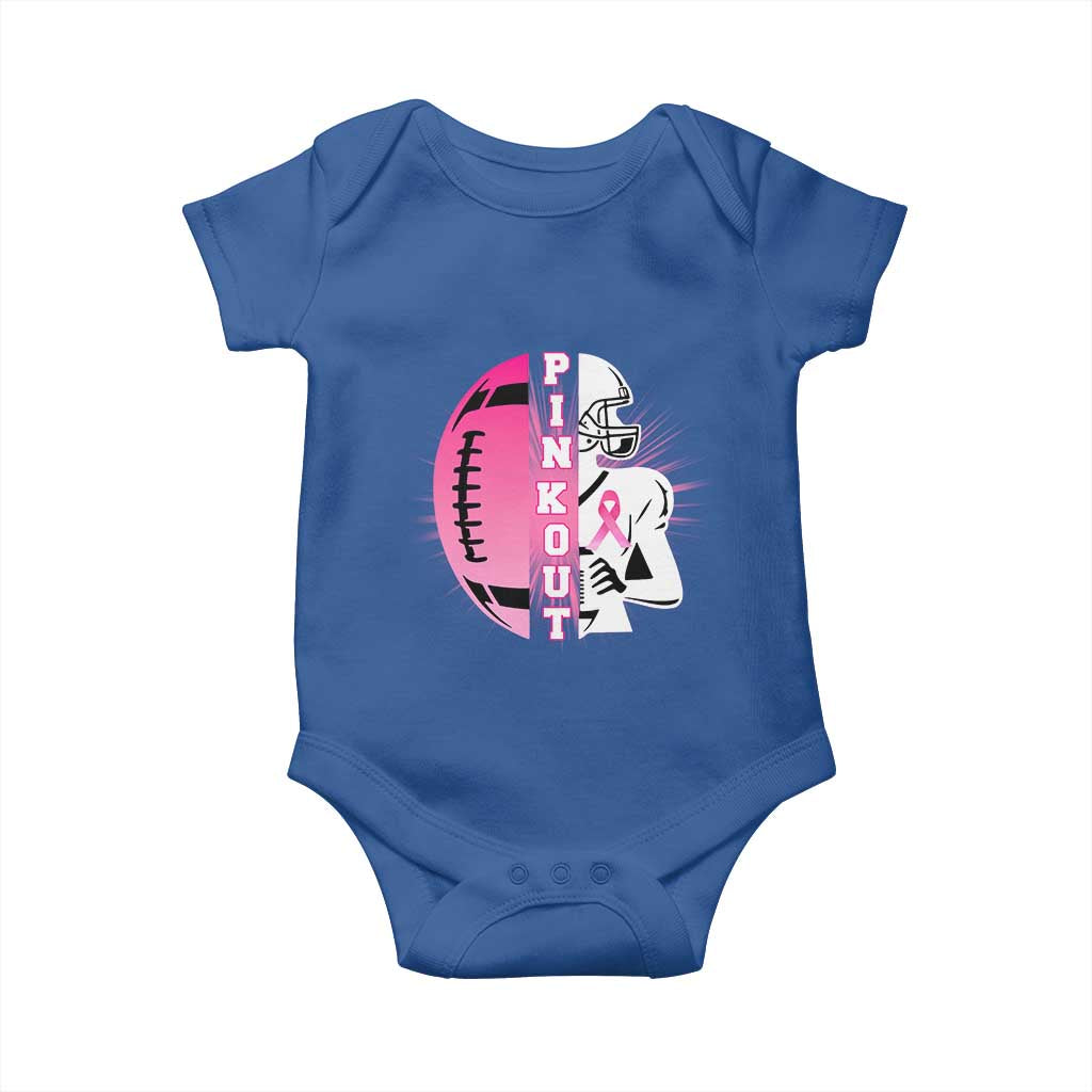 Pink Out Game Day Football Baby Onesie Breast Cancer Support - Wonder Print Shop