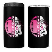 Pink Out Game Day Football 4 in 1 Can Cooler Tumbler Breast Cancer Support