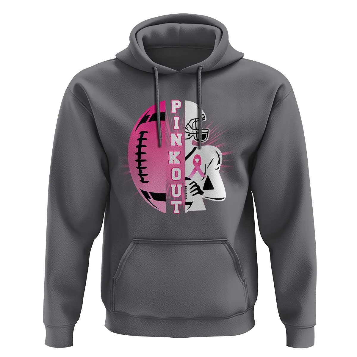 Pink Out Game Day Football Hoodie Breast Cancer Support - Wonder Print Shop