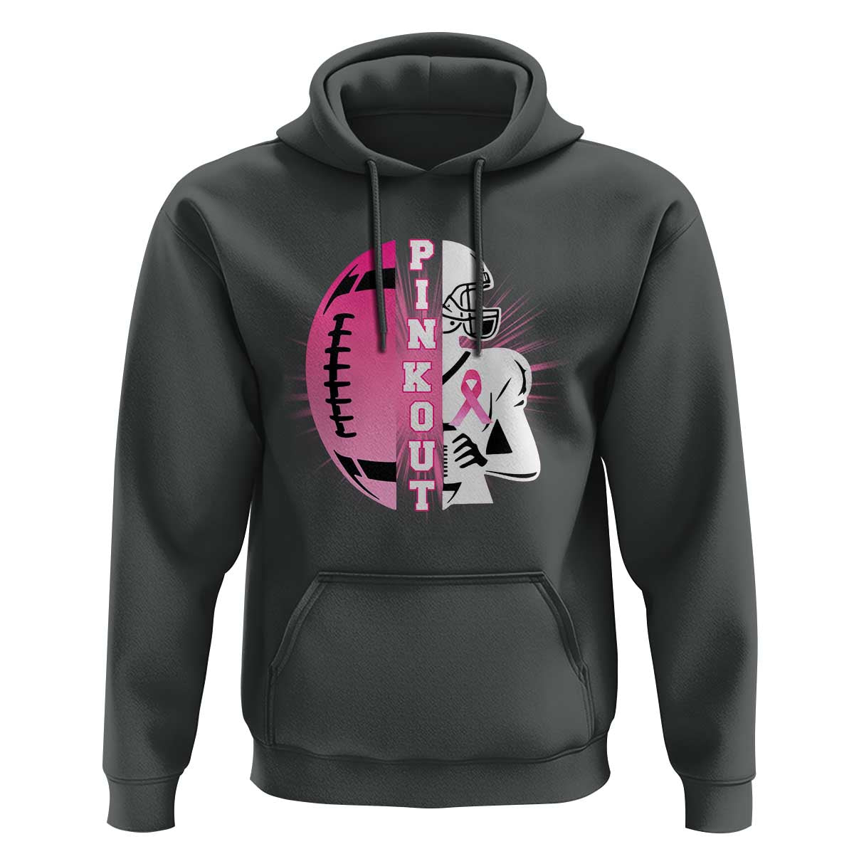 Pink Out Game Day Football Hoodie Breast Cancer Support - Wonder Print Shop