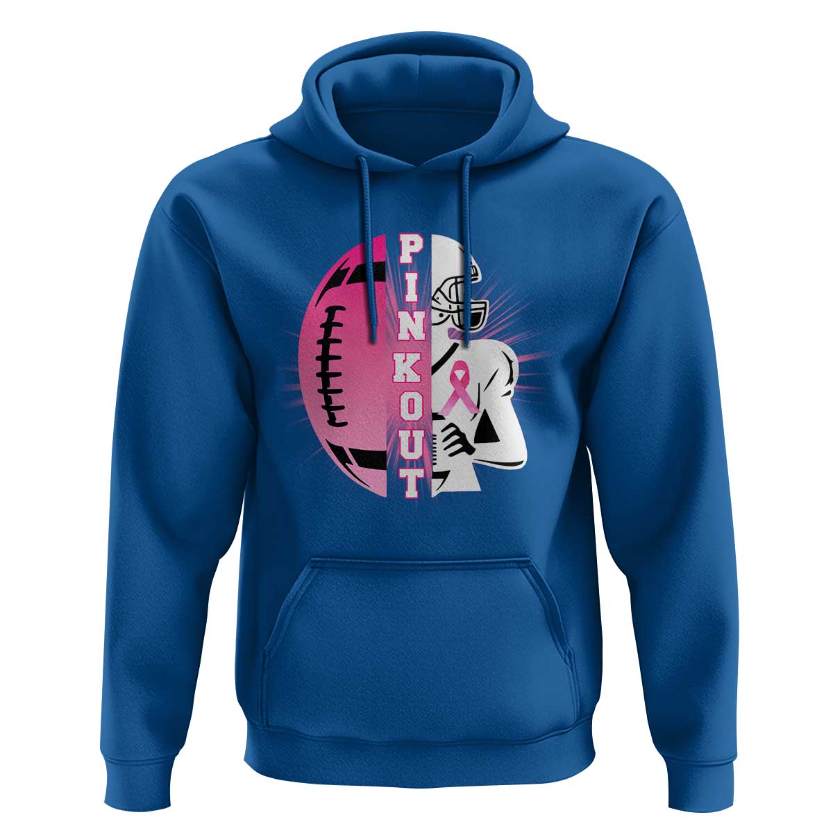 Pink Out Game Day Football Hoodie Breast Cancer Support - Wonder Print Shop
