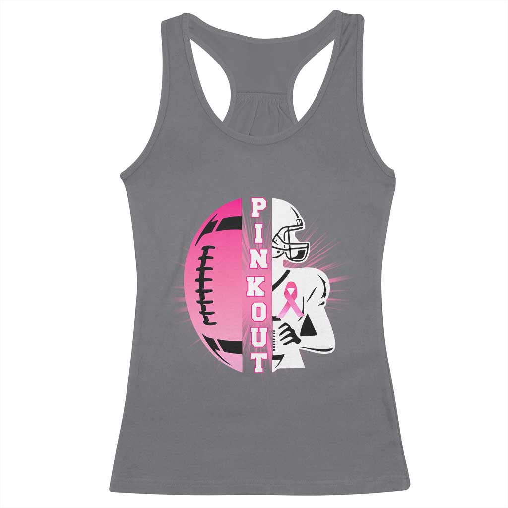 Pink Out Game Day Football Racerback Tank Top Breast Cancer Support - Wonder Print Shop