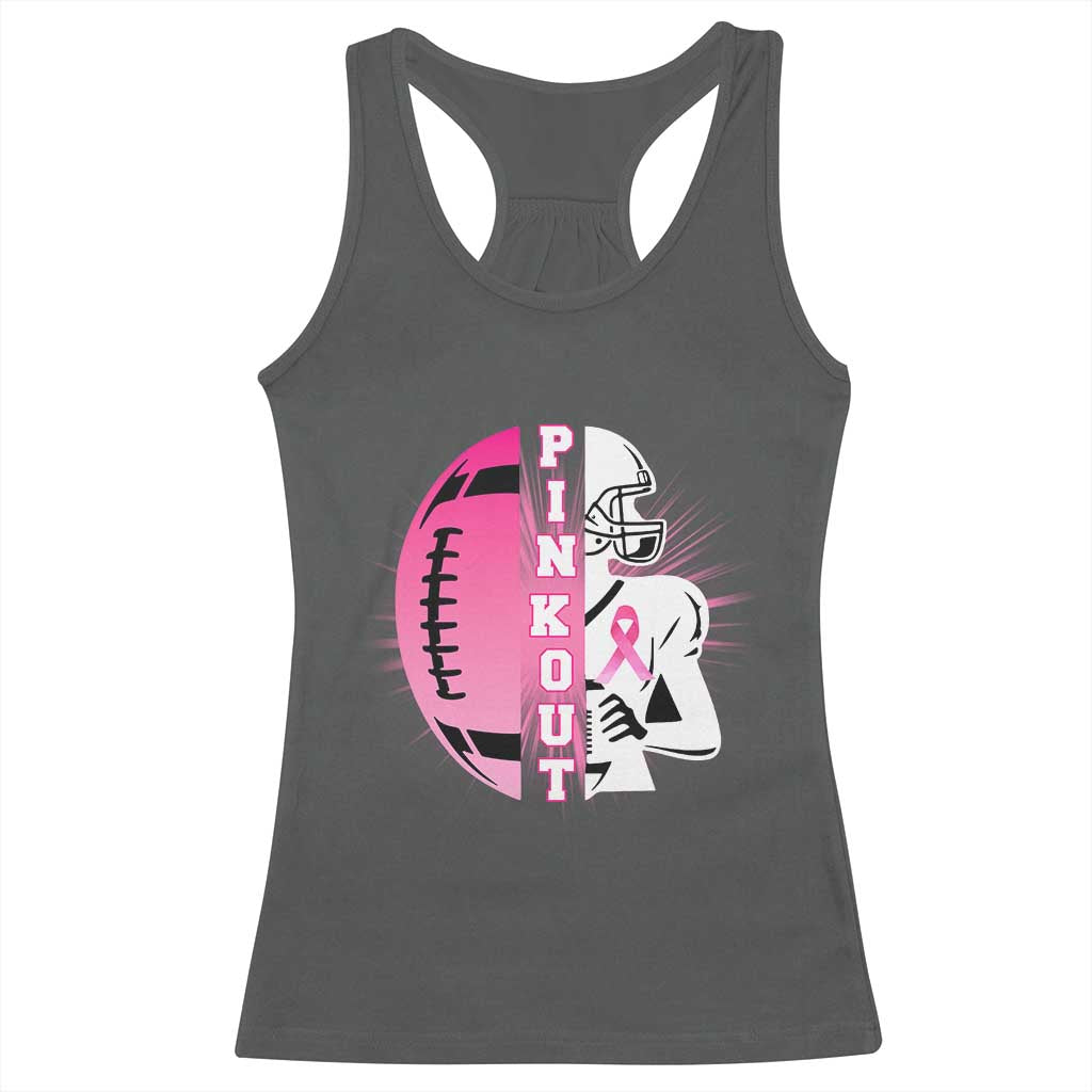 Pink Out Game Day Football Racerback Tank Top Breast Cancer Support - Wonder Print Shop