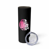 Pink Out Game Day Football Skinny Tumbler Breast Cancer Support