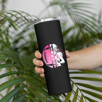 Pink Out Game Day Football Skinny Tumbler Breast Cancer Support