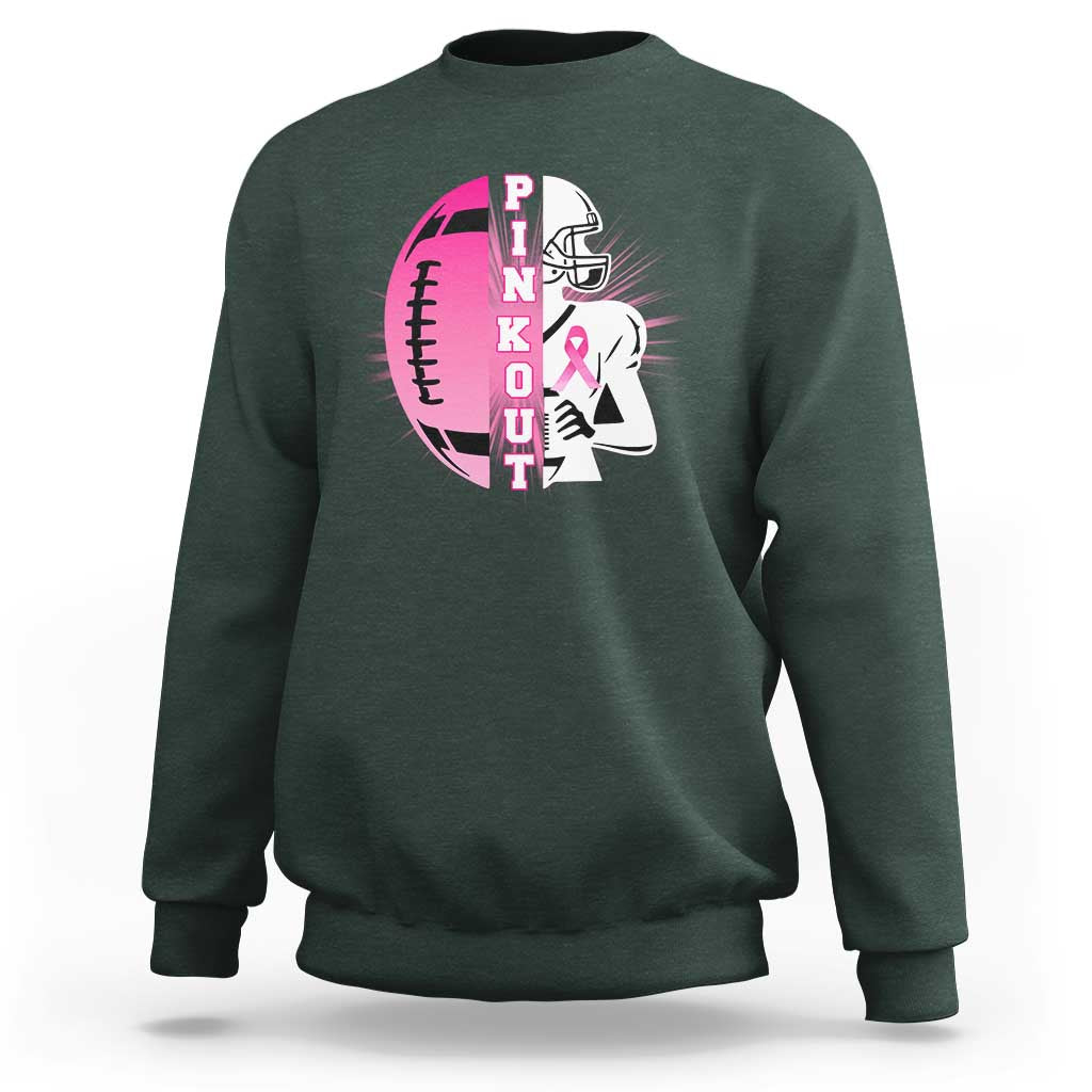 Pink Out Game Day Football Sweatshirt Breast Cancer Support - Wonder Print Shop