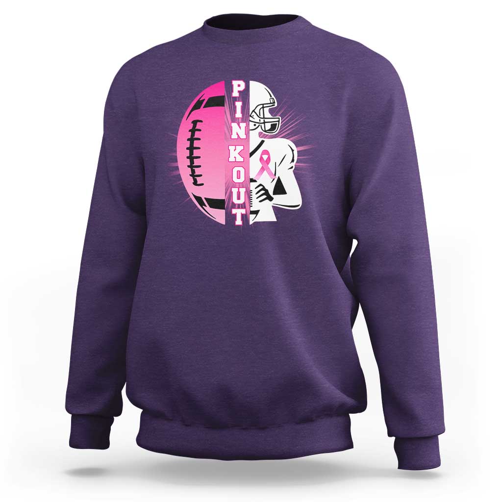 Pink Out Game Day Football Sweatshirt Breast Cancer Support - Wonder Print Shop