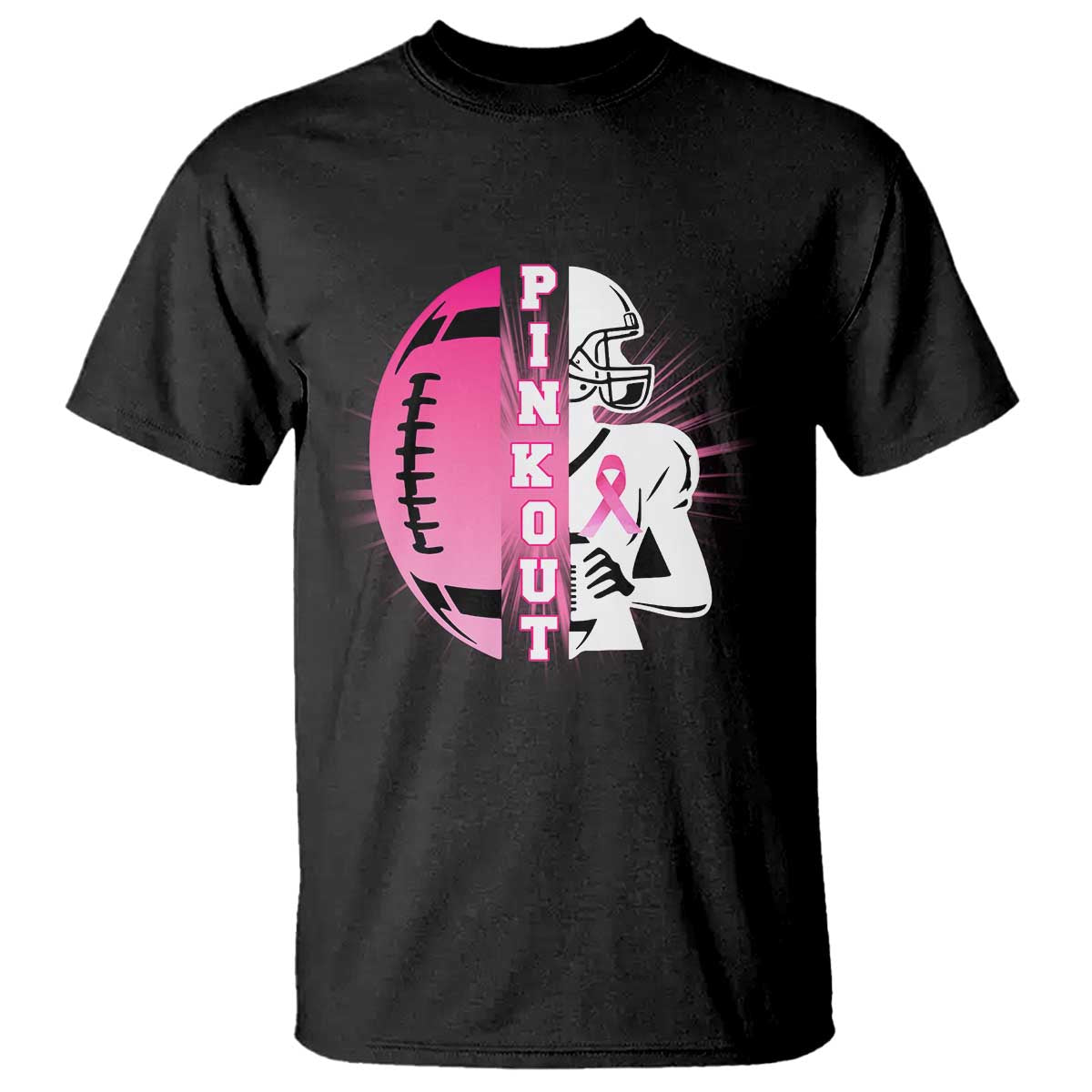 Pink Out Game Day Football T Shirt Breast Cancer Support - Wonder Print Shop