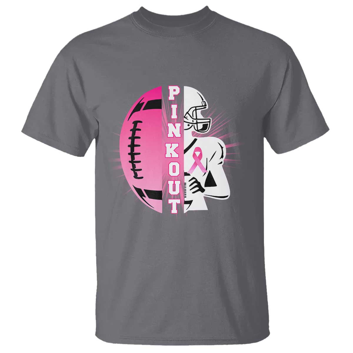 Pink Out Game Day Football T Shirt Breast Cancer Support - Wonder Print Shop