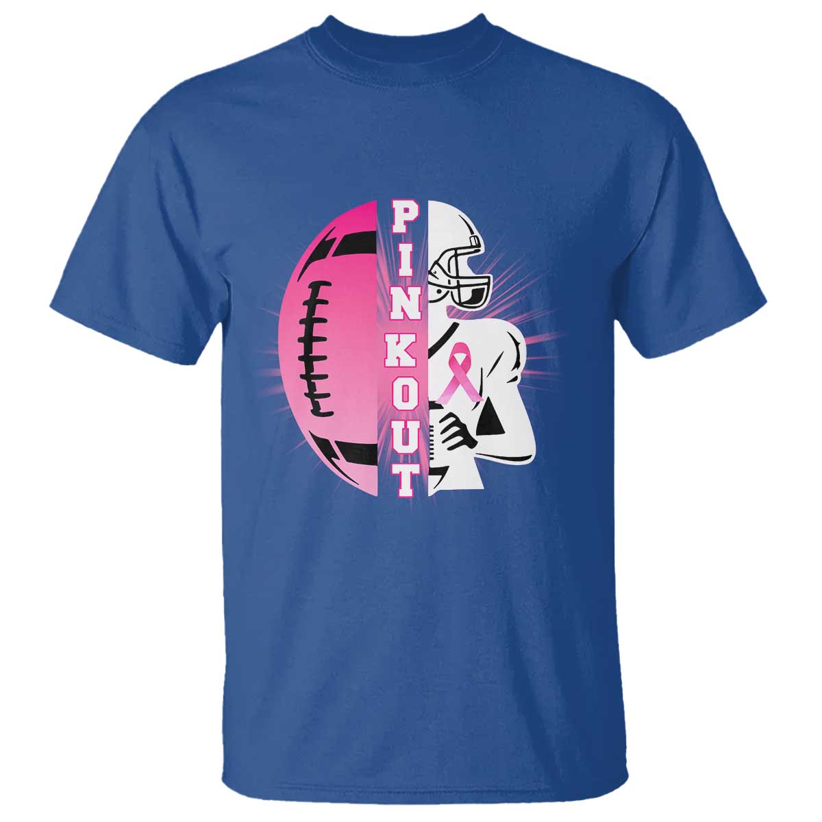 Pink Out Game Day Football T Shirt Breast Cancer Support - Wonder Print Shop