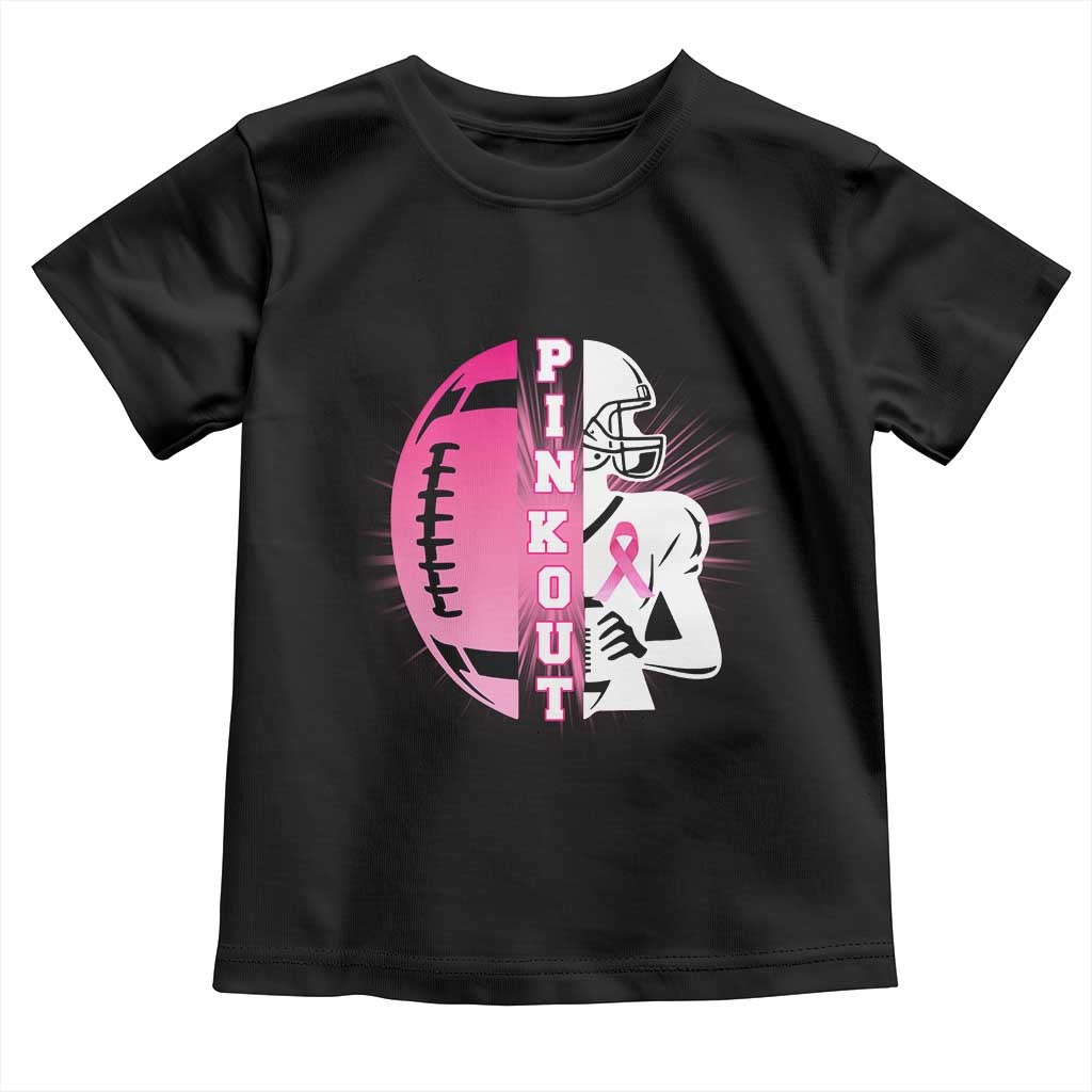 Pink Out Game Day Football Toddler T Shirt Breast Cancer Support - Wonder Print Shop