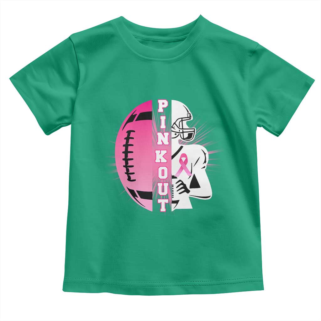 Pink Out Game Day Football Toddler T Shirt Breast Cancer Support - Wonder Print Shop