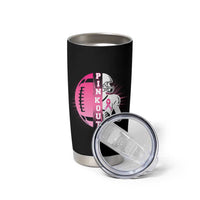 Pink Out Game Day Football Tumbler Cup Breast Cancer Support