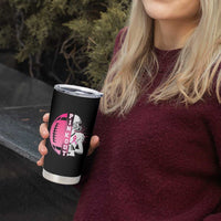 Pink Out Game Day Football Tumbler Cup Breast Cancer Support
