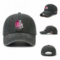 Pink Out Game Day Football Washed Cotton Baseball Cap Breast Cancer Support