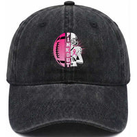 Pink Out Game Day Football Washed Cotton Baseball Cap Breast Cancer Support