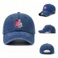 Pink Out Game Day Football Washed Cotton Baseball Cap Breast Cancer Support