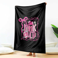 Pink Out Throw Blanket Football Support Breast Cancer Gift - Wonder Print Shop