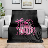 Pink Out Throw Blanket Football Support Breast Cancer Gift - Wonder Print Shop