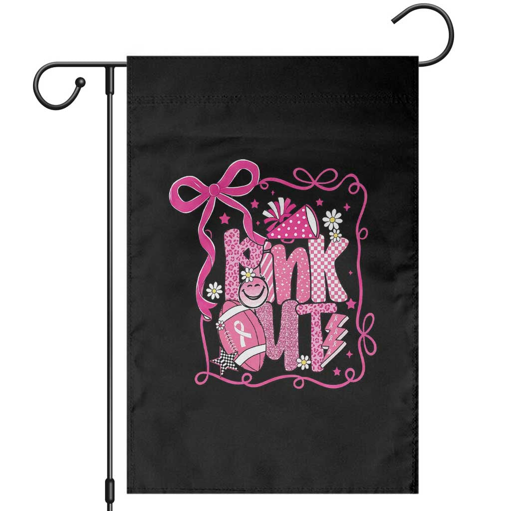 Pink Out Garden Flag Football Support Breast Cancer Gift - Wonder Print Shop