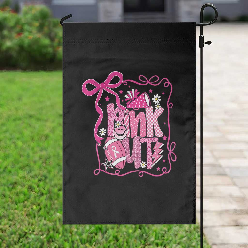 Pink Out Garden Flag Football Support Breast Cancer Gift - Wonder Print Shop