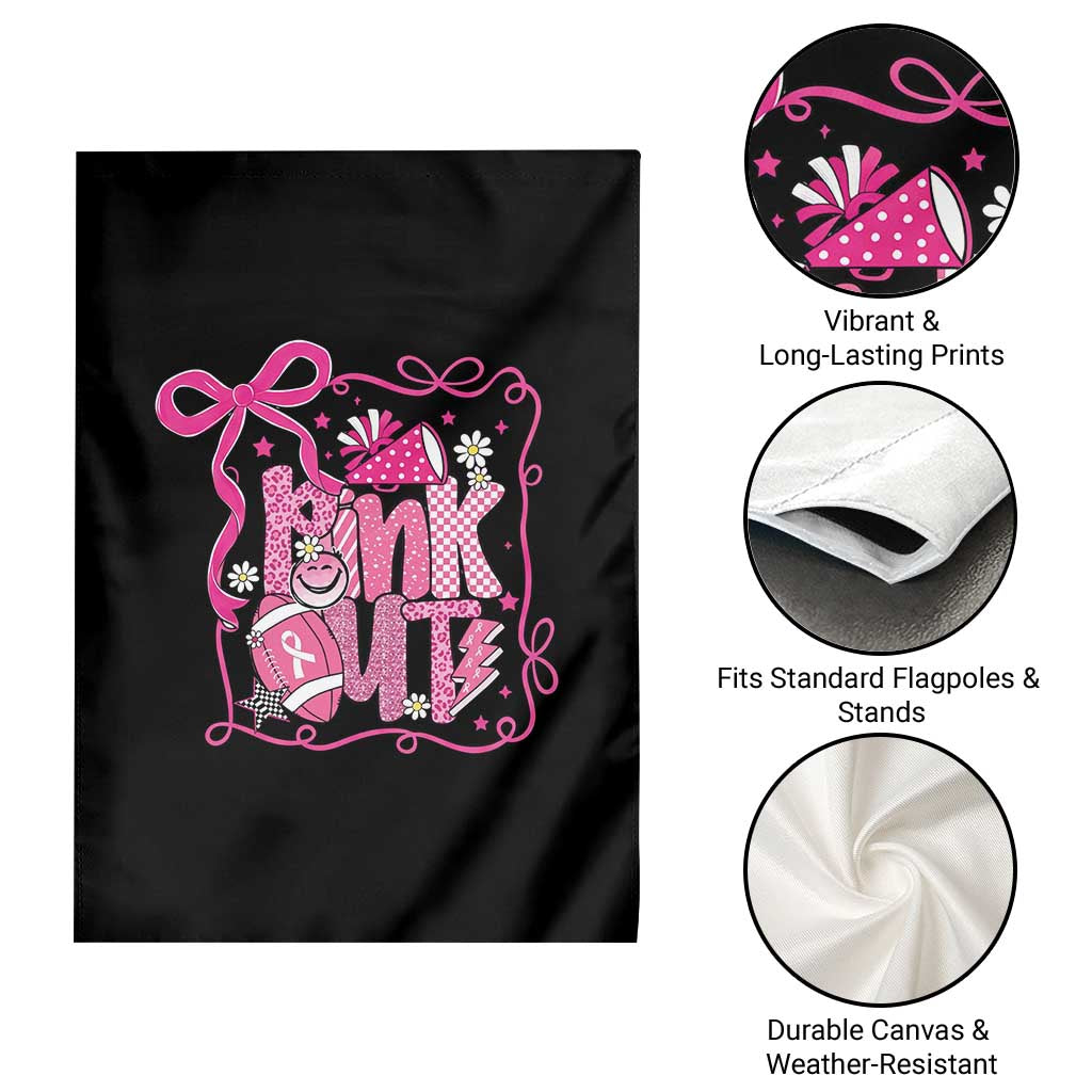 Pink Out Garden Flag Football Support Breast Cancer Gift - Wonder Print Shop