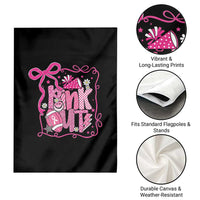 Pink Out Garden Flag Football Support Breast Cancer Gift - Wonder Print Shop