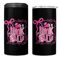 Pink Out 4 in 1 Can Cooler Tumbler Football Support Breast Cancer Gift