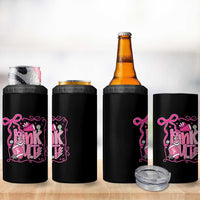 Pink Out 4 in 1 Can Cooler Tumbler Football Support Breast Cancer Gift