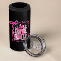 Pink Out 4 in 1 Can Cooler Tumbler Football Support Breast Cancer Gift